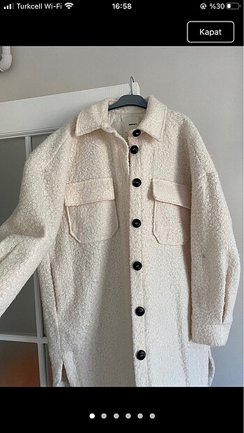 Peluş ceket koton