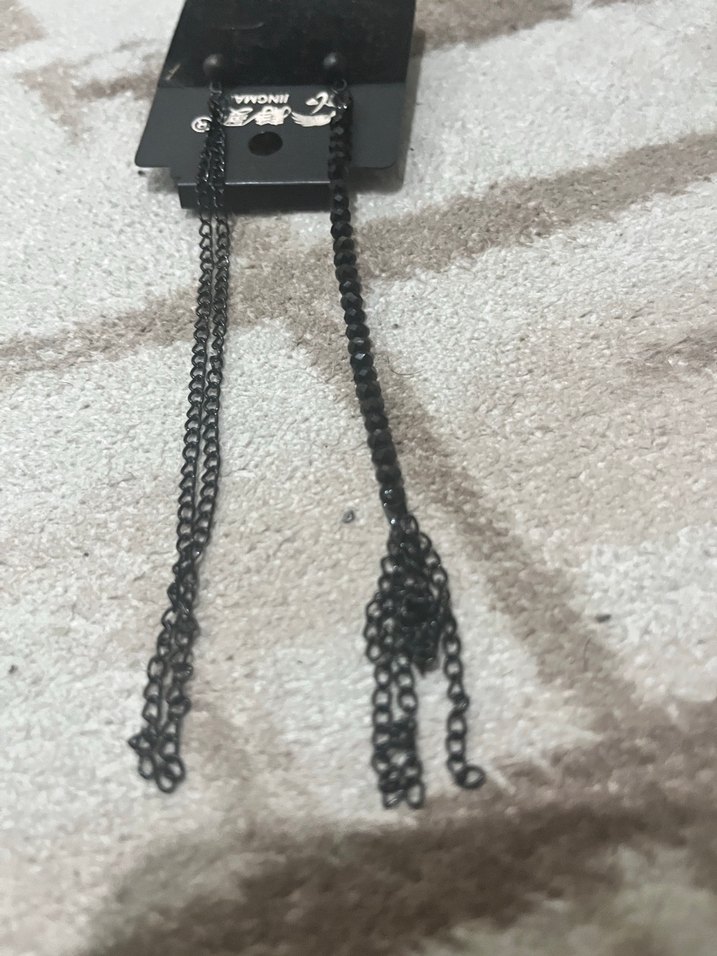 Yılan Desenli Zincir Detaylı Siyah 
 Zincir Kupe - Görsel 2