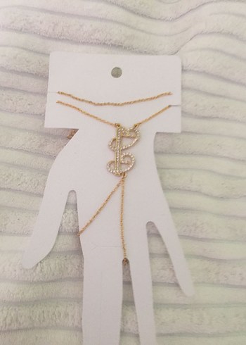 Yılan Desenli Altın Renk Zincirli Kadın El Zinciri - Görsel 2