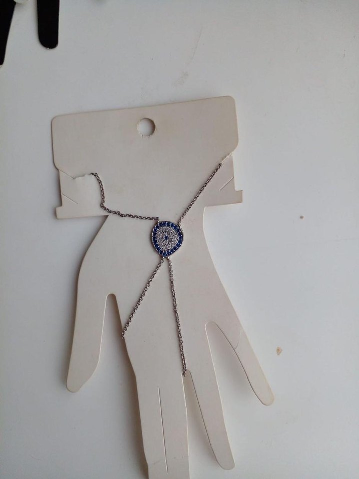 Yılan Desenli Mavi Bohem Zincirli Kadın El Zinciri - Görsel 2