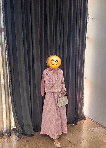 Uzun Kol, Yüksek Yaka Pembe Uzun Takım - Görsel 2