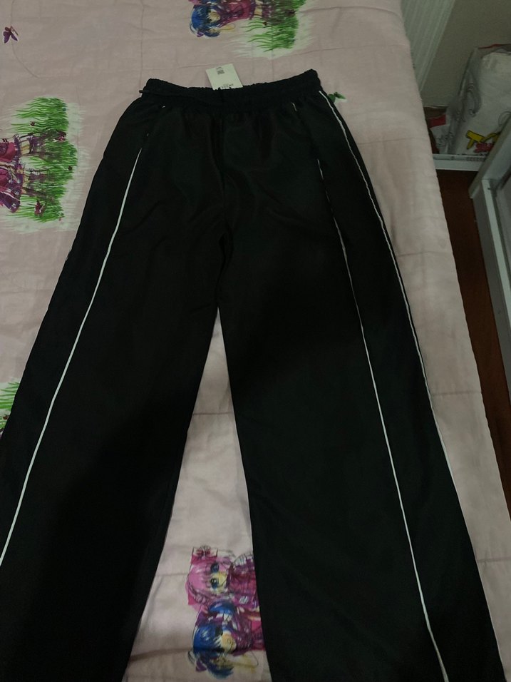 Kadın siyah paraşüt pantolon - Görsel 3