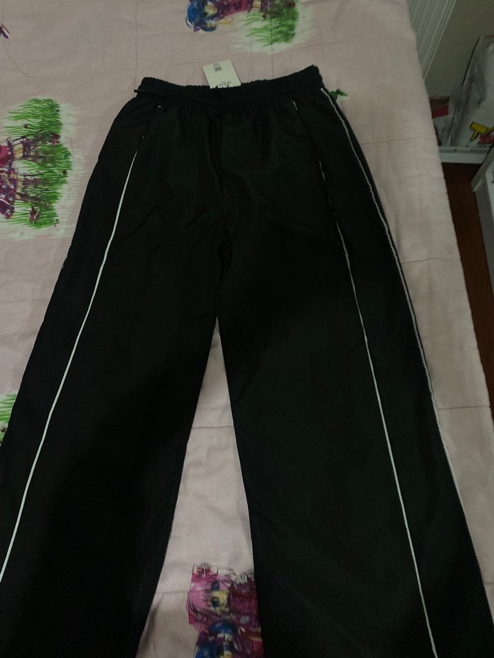 Kadın siyah paraşüt pantolon - Görsel 2