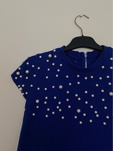 Boncuklu şık elbise - Görsel 3