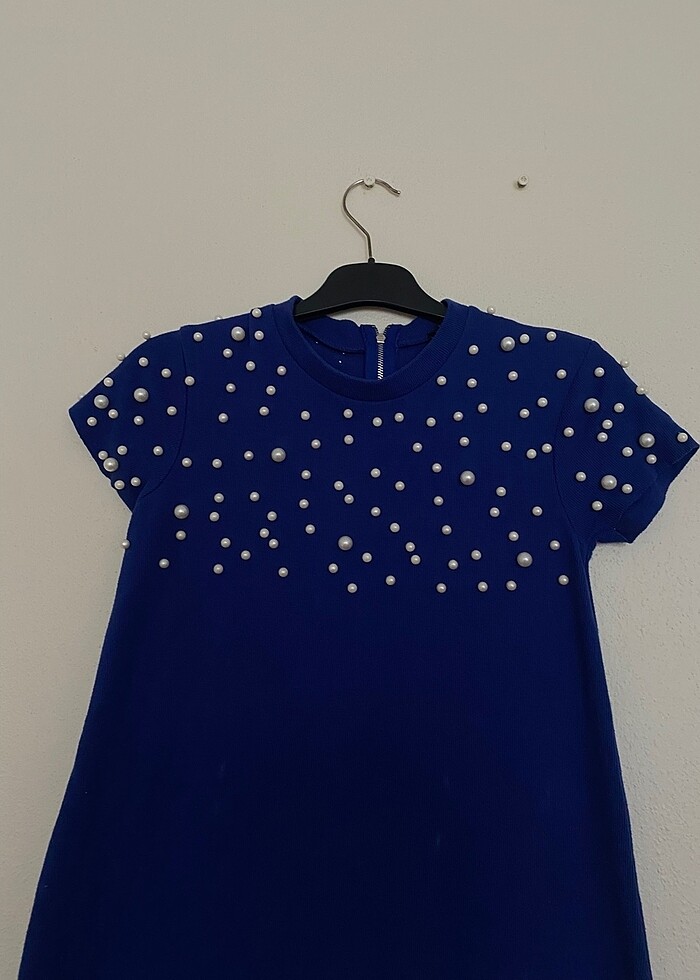 Boncuklu şık elbise - Görsel 2