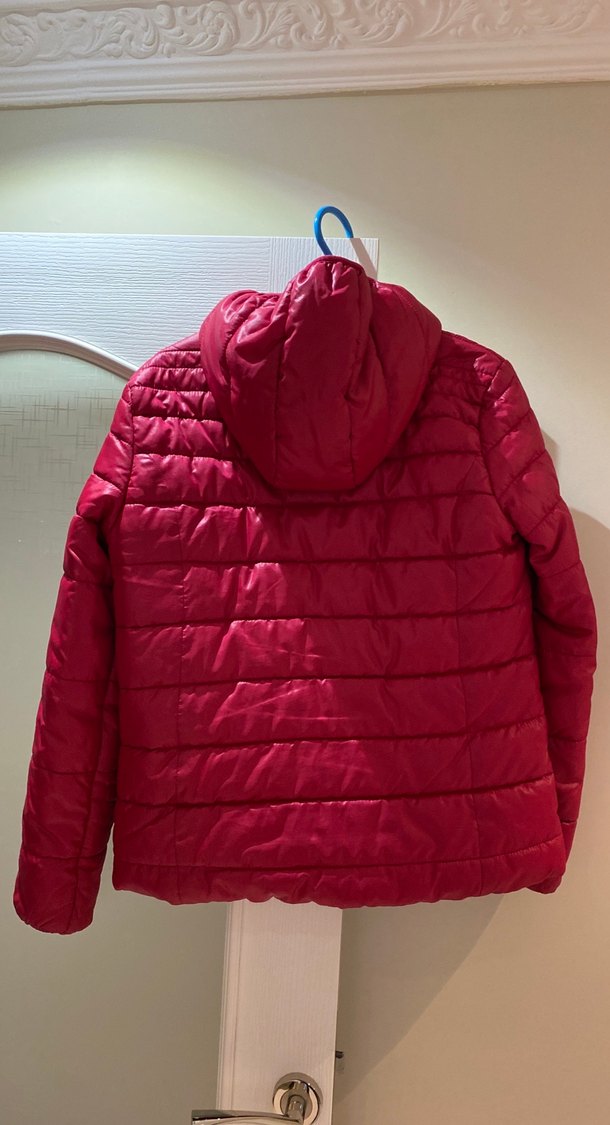 Fuşya Fermuarlı Kadın kapşonlu Kışlık Mont - Görsel 4