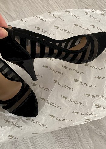 Dantel Detaylı Siyah Stiletto Kadın Ayakkabı - Görsel 4