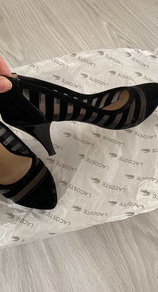 Dantel Detaylı Siyah Stiletto Kadın Ayakkabı - Görsel 4