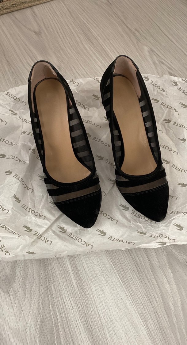 Dantel Detaylı Siyah Stiletto Kadın Ayakkabı - Görsel 2