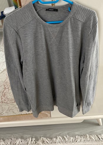 Gri Erkek Triko Uzun Kollu Sweatshirt - Görsel 2