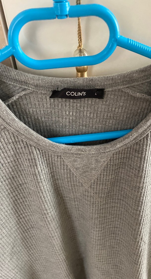 Gri Erkek Triko Uzun Kollu Sweatshirt - Görsel 3