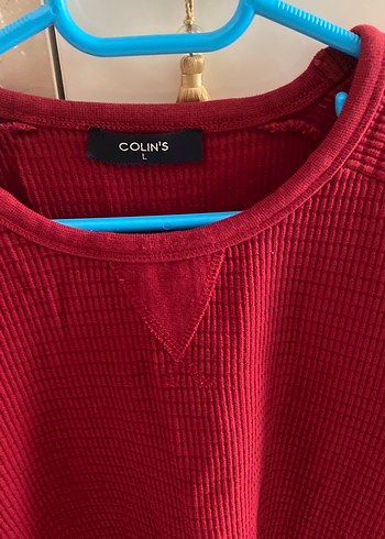 Erkek Koyu Kırmızı Örgü Salaş Kazak - Görsel 3