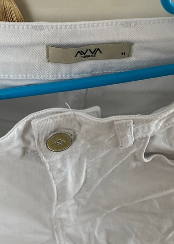 Beyaz Pamuklu Dar Kesim erkek  jean Pantolon - Görsel 3