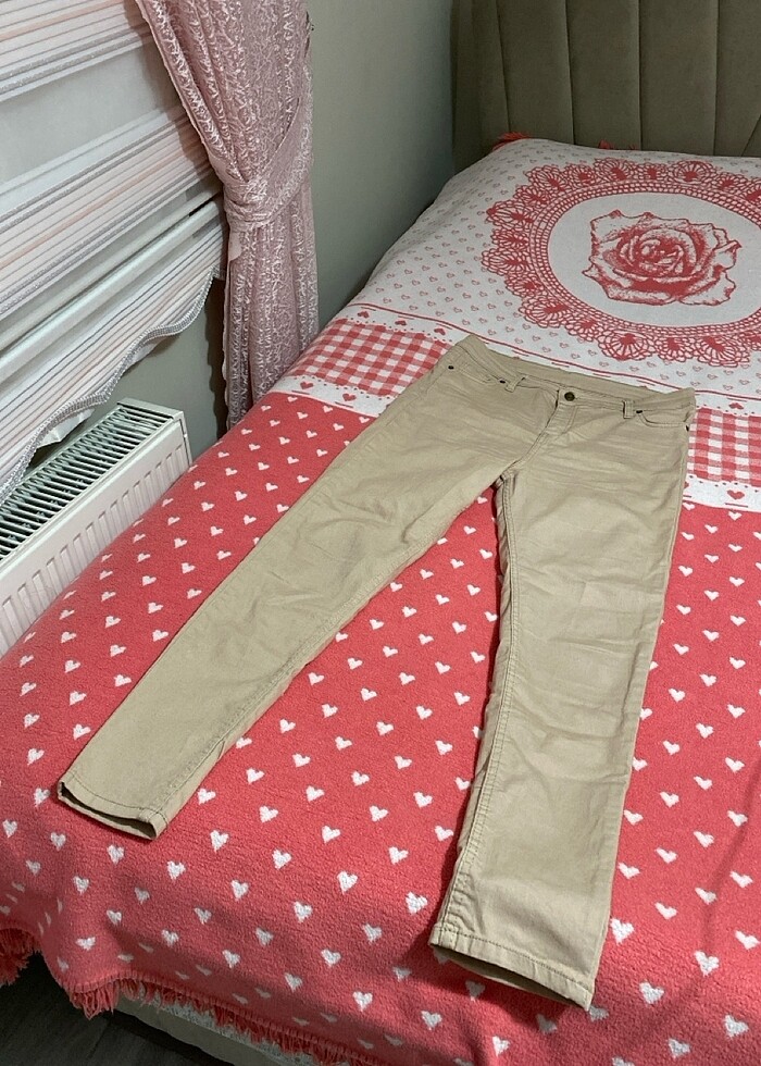 Taba rengi dar paça pantolon - Görsel 4