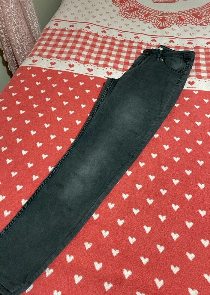 Antrasit rengi dar paça pantolon - Görsel 4