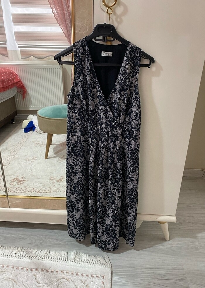 Askılı şifon elbise - Görsel 2