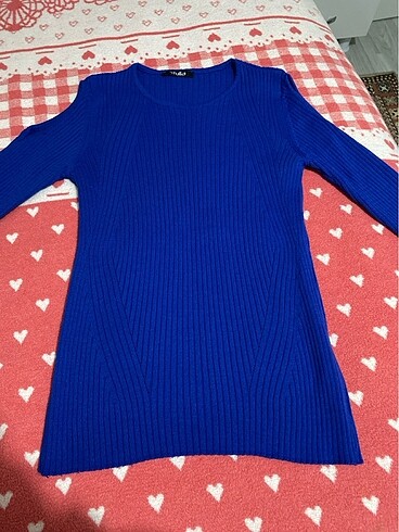 Omuz detaylı kazak saks mavisi - Görsel 2