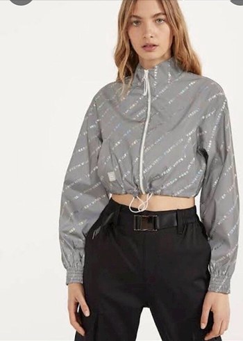 Bershka bomber crop ceket - Görsel 2