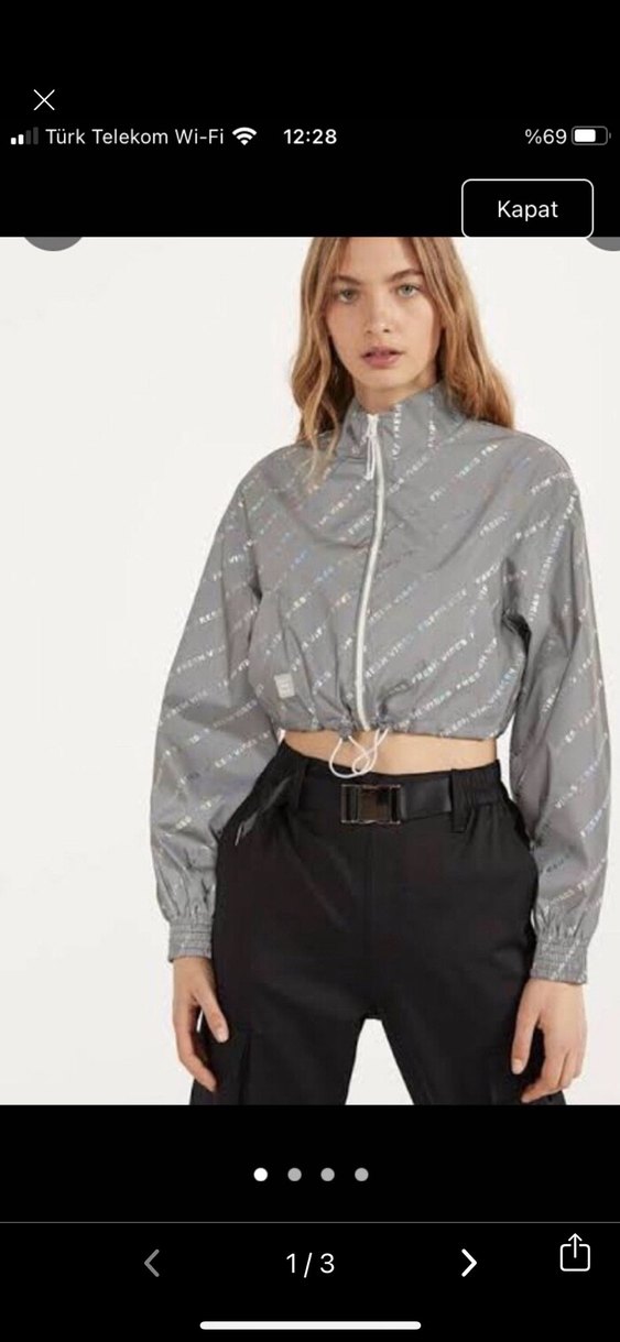Bershka bomber crop ceket - Görsel 2