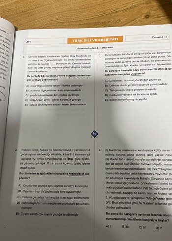 AYT Türk Dili ve Edebiyatı 10 Deneme Kitabı - Görsel 3