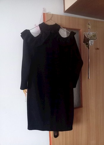 Fırfırlı Siyah Gotik Midi Elbise - Görsel 5