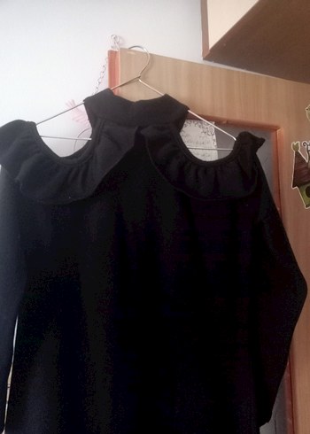 Fırfırlı Siyah Gotik Midi Elbise - Görsel 3