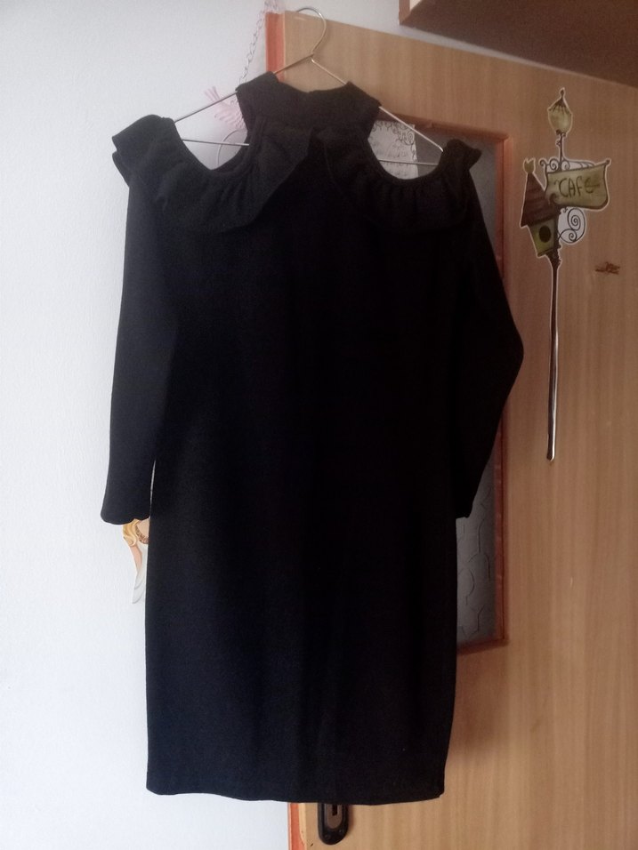 Fırfırlı Siyah Gotik Midi Elbise - Görsel 2