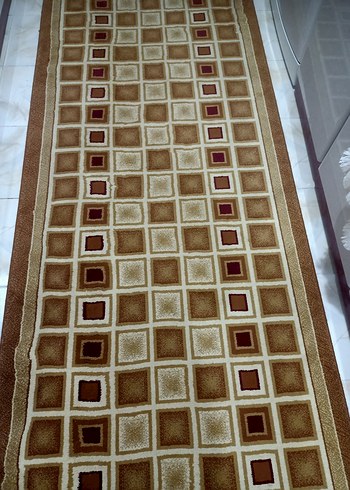 Kahverengi Kareli Geleneksel Halı - Görsel 2