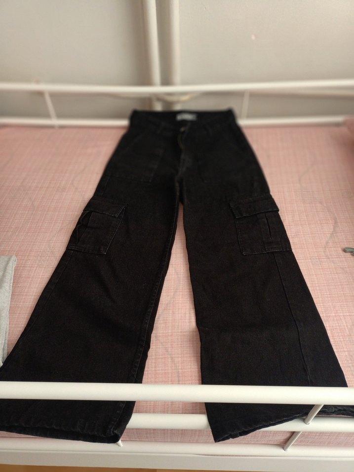 Siyah Kemerli Gevşek Kesim Kadın Jean - Görsel 3