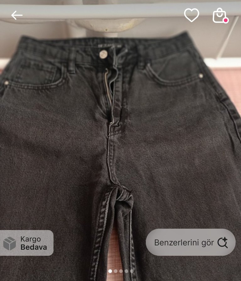 Siyah Rahat Kesim Midi Kadın Kot Pantolon - Görsel 4