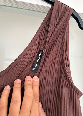 Kadın Kahverengi Piliseli Uzun Tulum - Görsel 3