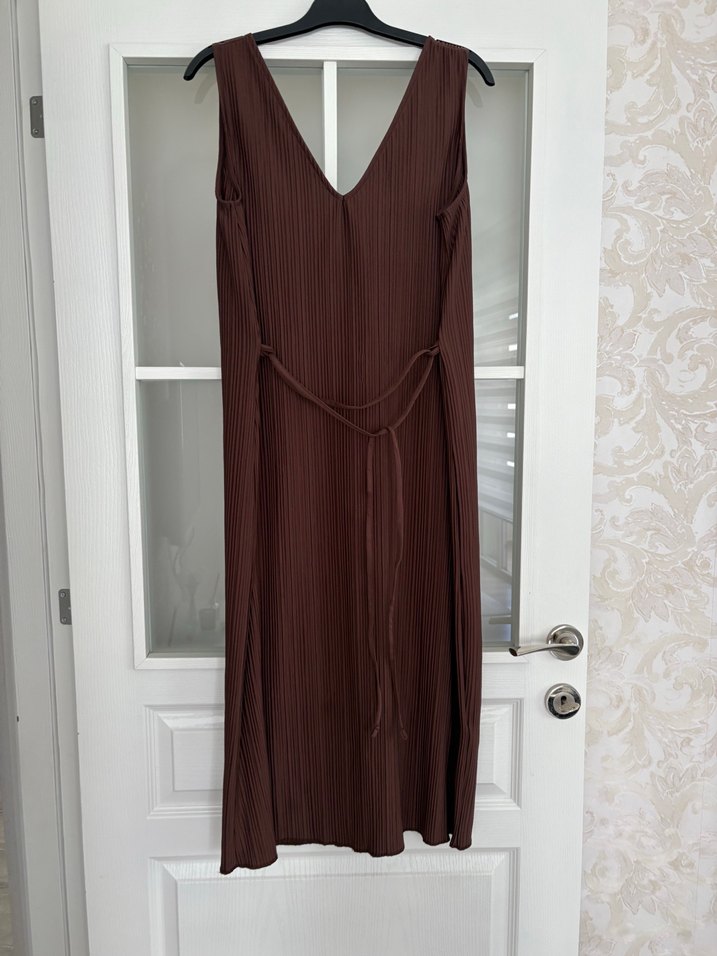 Kadın Kahverengi Piliseli Uzun Tulum - Görsel 4