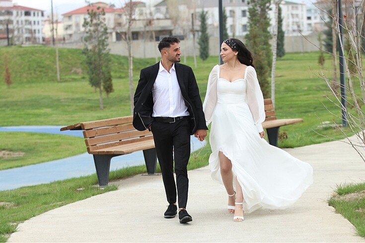 m Beden beyaz Renk Nikah elbisesi özel dikim