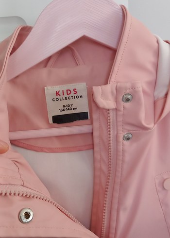 Defacto Kız Çocuk Pembe Düğmeli Yağmurluk