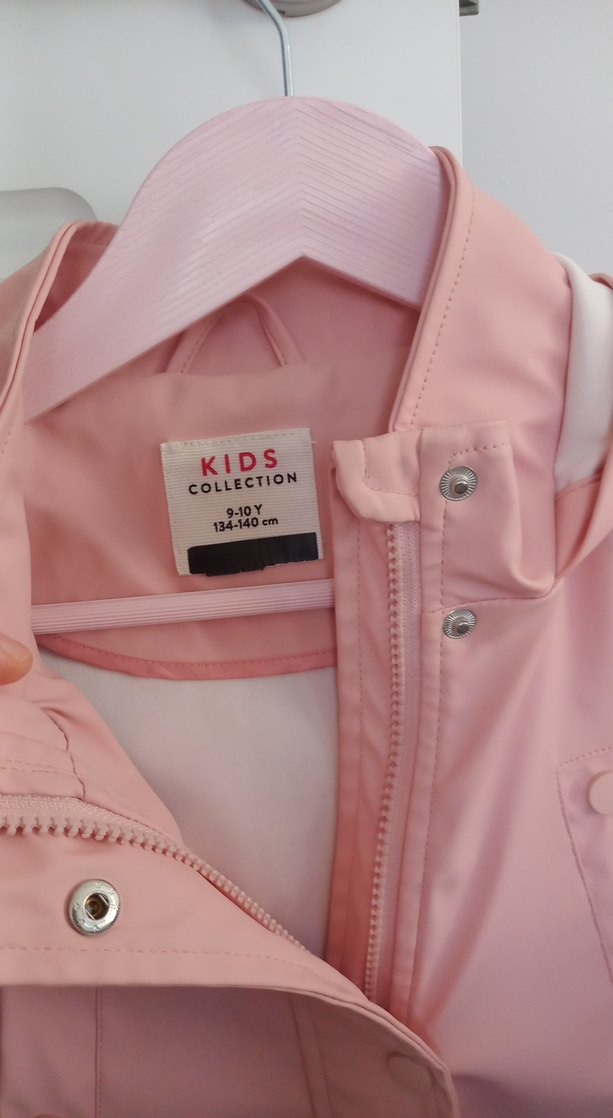 Kız Çocuk Pembe Düğmeli Yağmurluk - Görsel 2