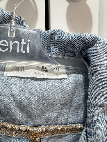 6 Yaş Beden Zara denim elbise yumusak denim