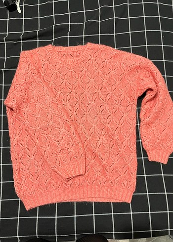 Pembe Örgü Kadın Kazak