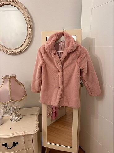 Pembe peluş kürk koton