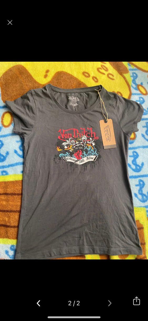 Von Dutch Gri Kadın Tişört - Görsel 2