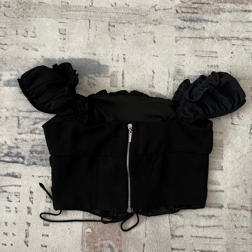 Siyah Gotik Mini Korse Bluz - Görsel 2