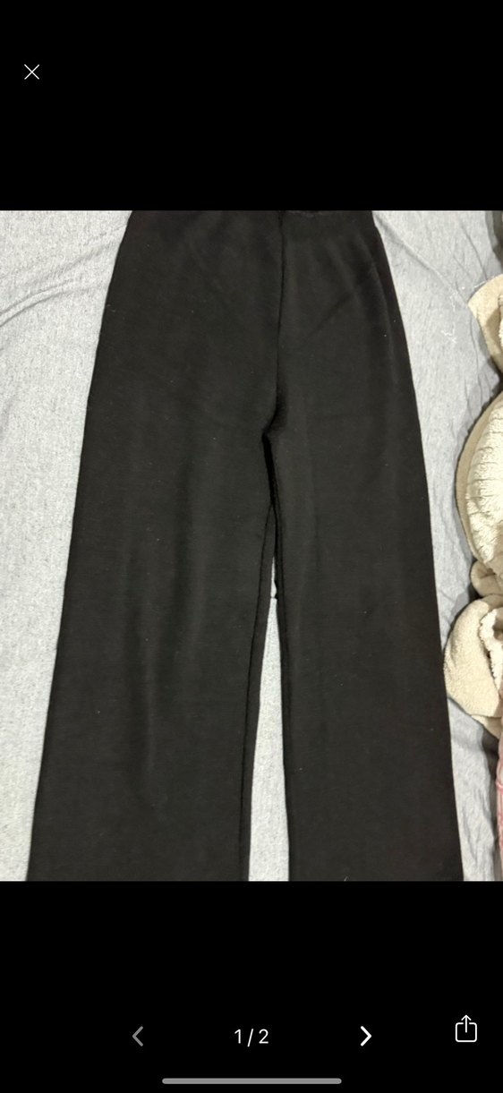 Siyah Kadın Regular Fit Spor Kumaş Pantolon - Görsel 3