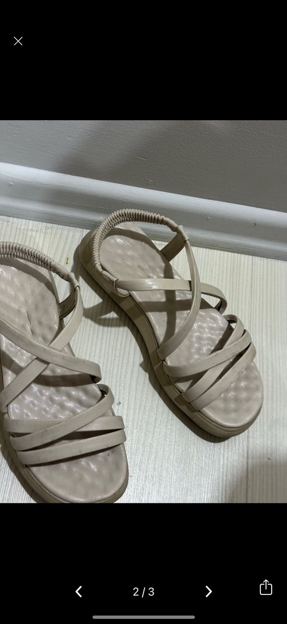 Bej Dolgu Topuklu Kadın Sandalet - Görsel 2