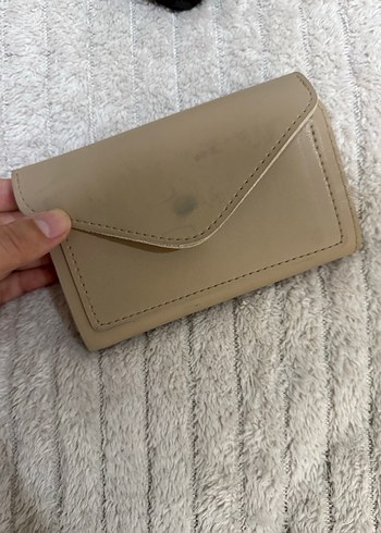 Bej Deri Kadın Fermuarlı Clutch Cüzdan - Görsel 4