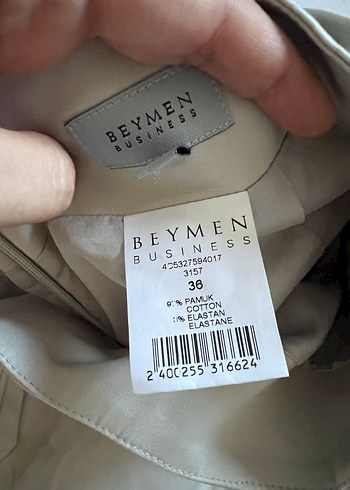 Bej Deri Midi Etek - Görsel 3