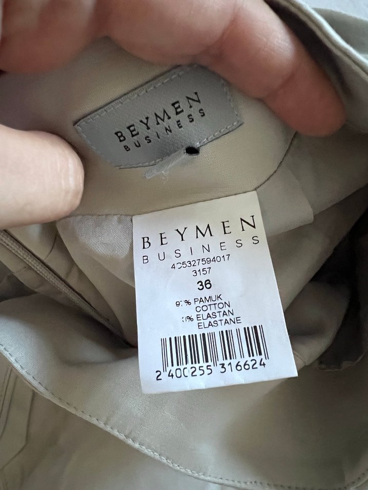 Bej Deri Midi Etek - Görsel 3