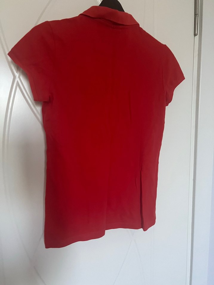 Kız Çocuk Kırmızı Polo Yaka Tişört - Görsel 2