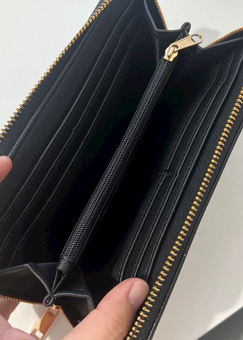 Beden Siyah Yılan Derisi Desenli Fermuarlı Kadın Cüzdanı