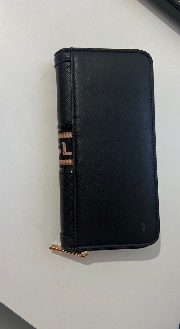 Siyah Yılan Derisi Desenli Fermuarlı Kadın Cüzdanı - Görsel 2