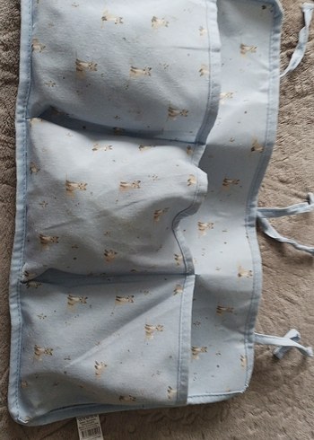 Gri Nakışlı Çocuk Yatak Yanı Organizeri - Görsel 2