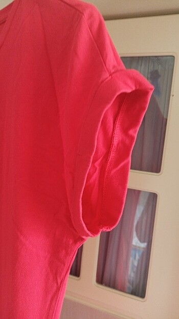 l Beden kırmızı Renk Yazlık kumaş elbise